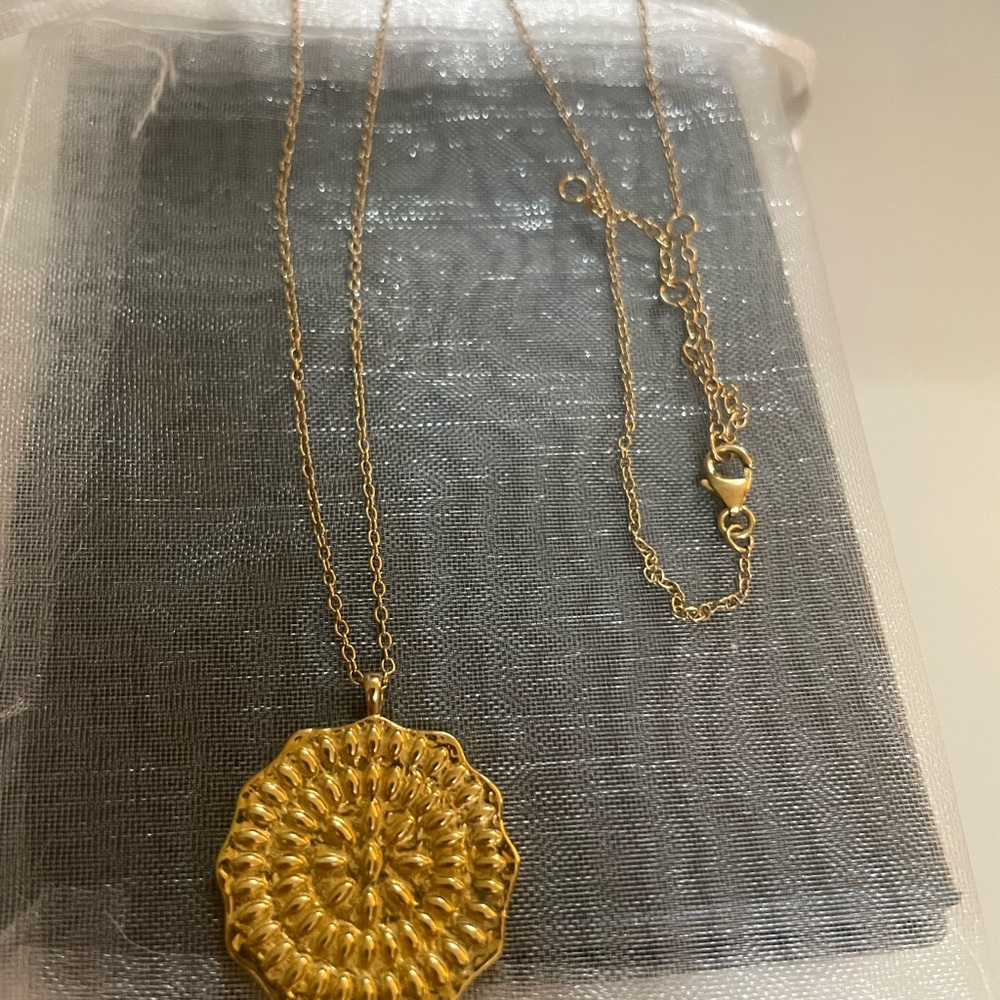 14k Gold Plated Warrior Medalion Necklace
